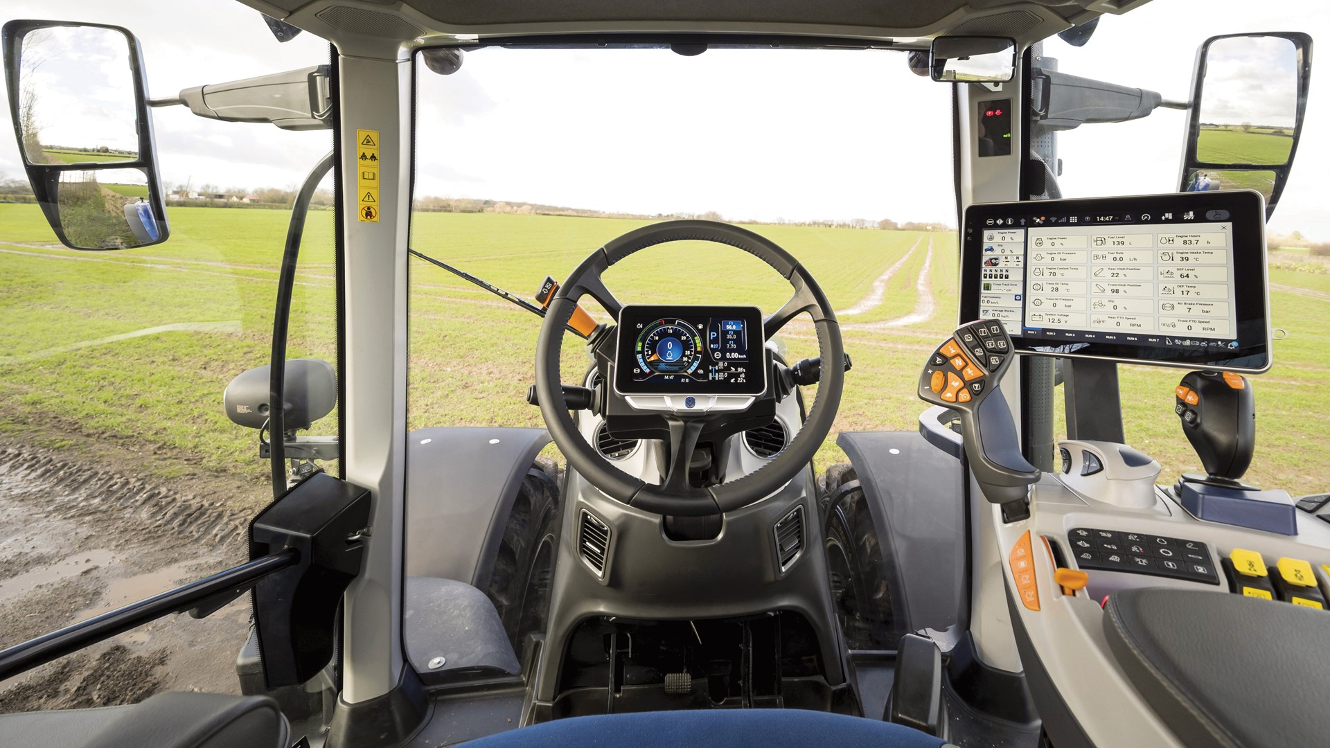 Farm Equipment with rugged electronic display cluster